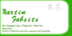 martin fabsits business card